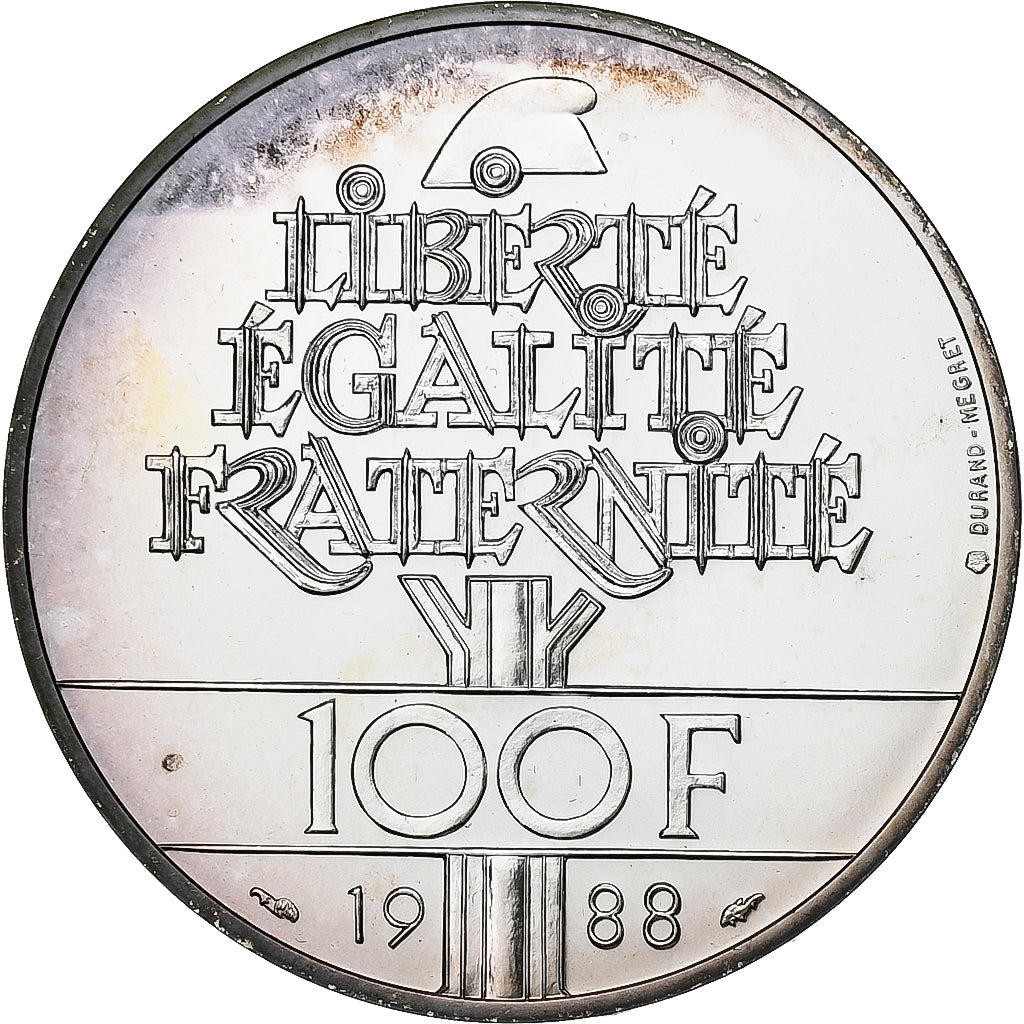 Monnaie, France, Fraternité, 100 Francs, 1988, FDC, Argent, Gadoury:903, KM:966