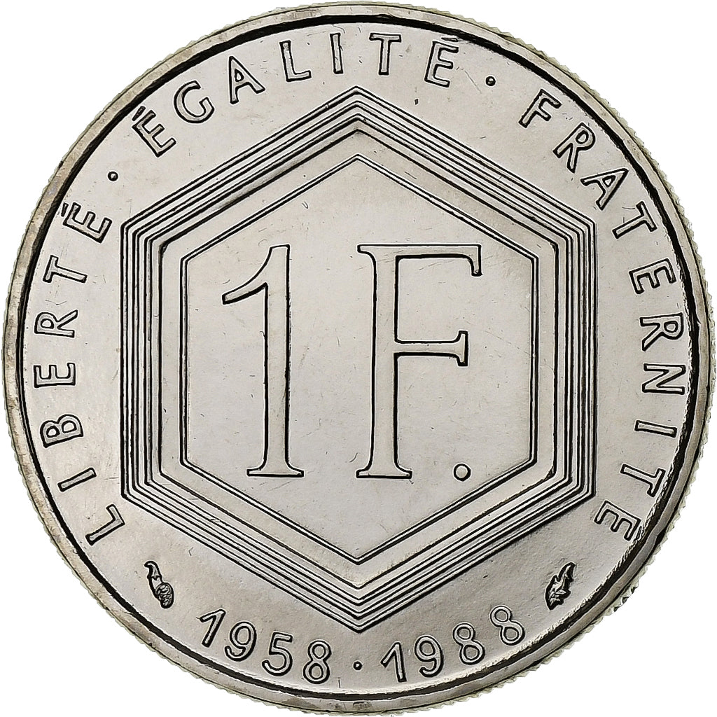 Frankrijk, Franc, Charles de Gaulle, 1988, Paris, FDC, Nickel, FDC, Gadoury:475