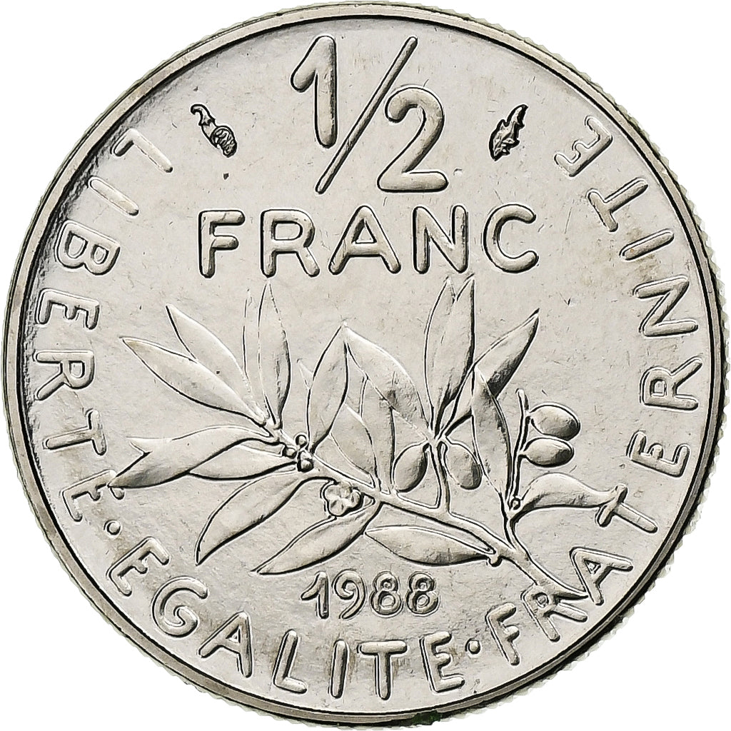 Coin, France, Semeuse, 1/2 Franc, 1988, Paris, série FDC, MS(65-70), Nickel