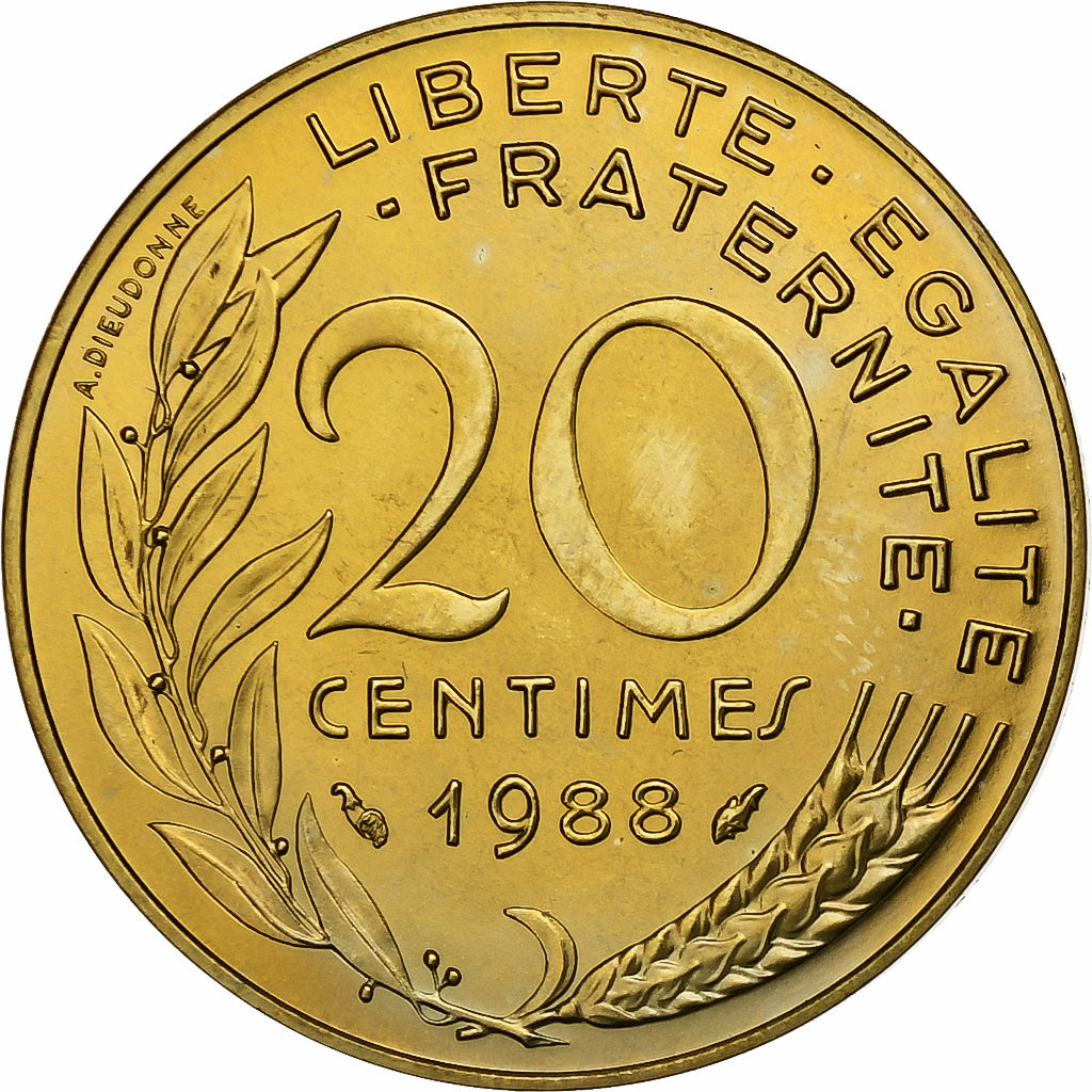 Münze, Frankreich, Marianne, 20 Centimes, 1988, Paris, série FDC, STGL