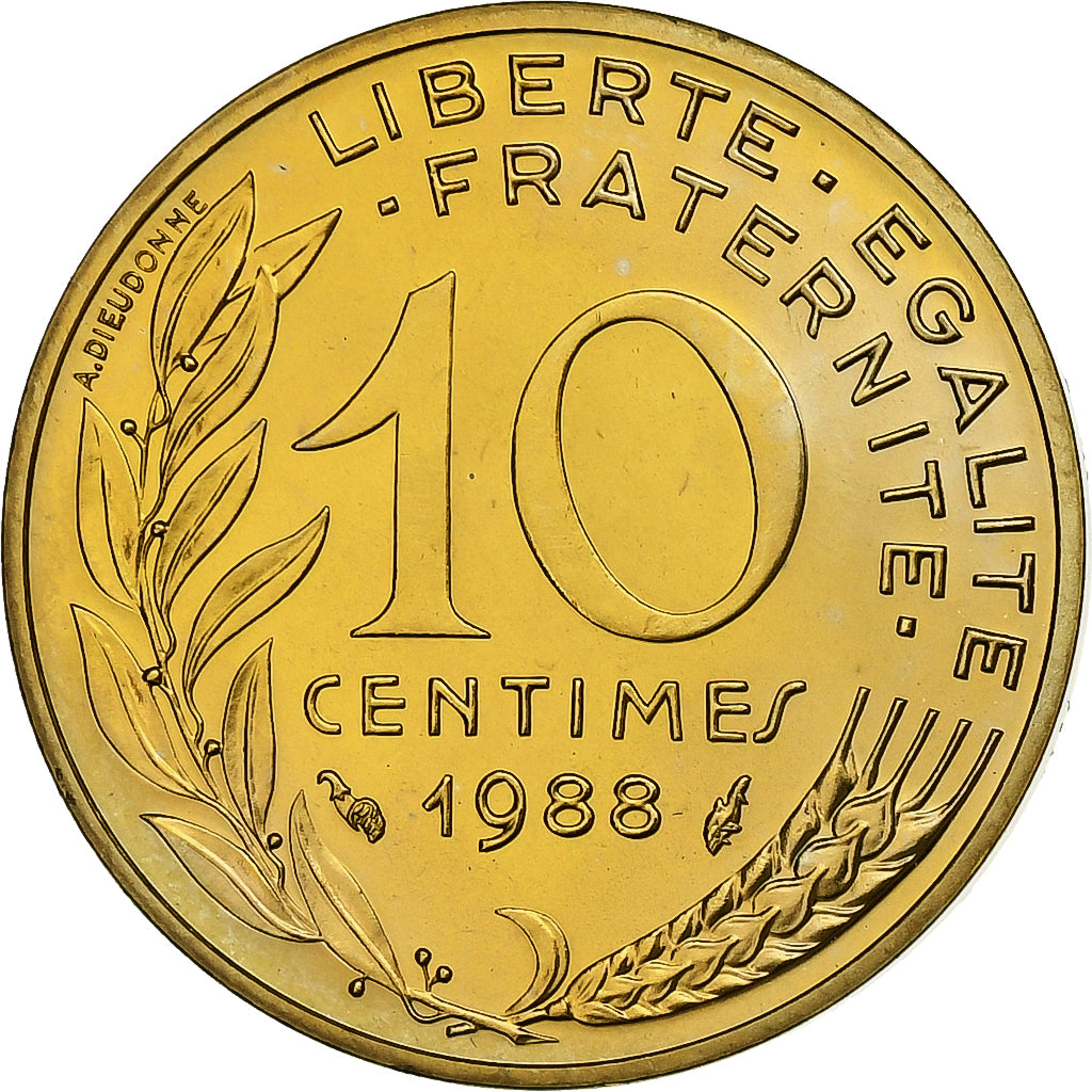 Monnaie, France, Marianne, 10 Centimes, 1988, Paris, série FDC, FDC