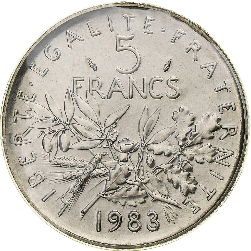 Moneta, Francia, Semeuse, 5 Francs, 1983, Paris, série FDC, FDC, Nichel