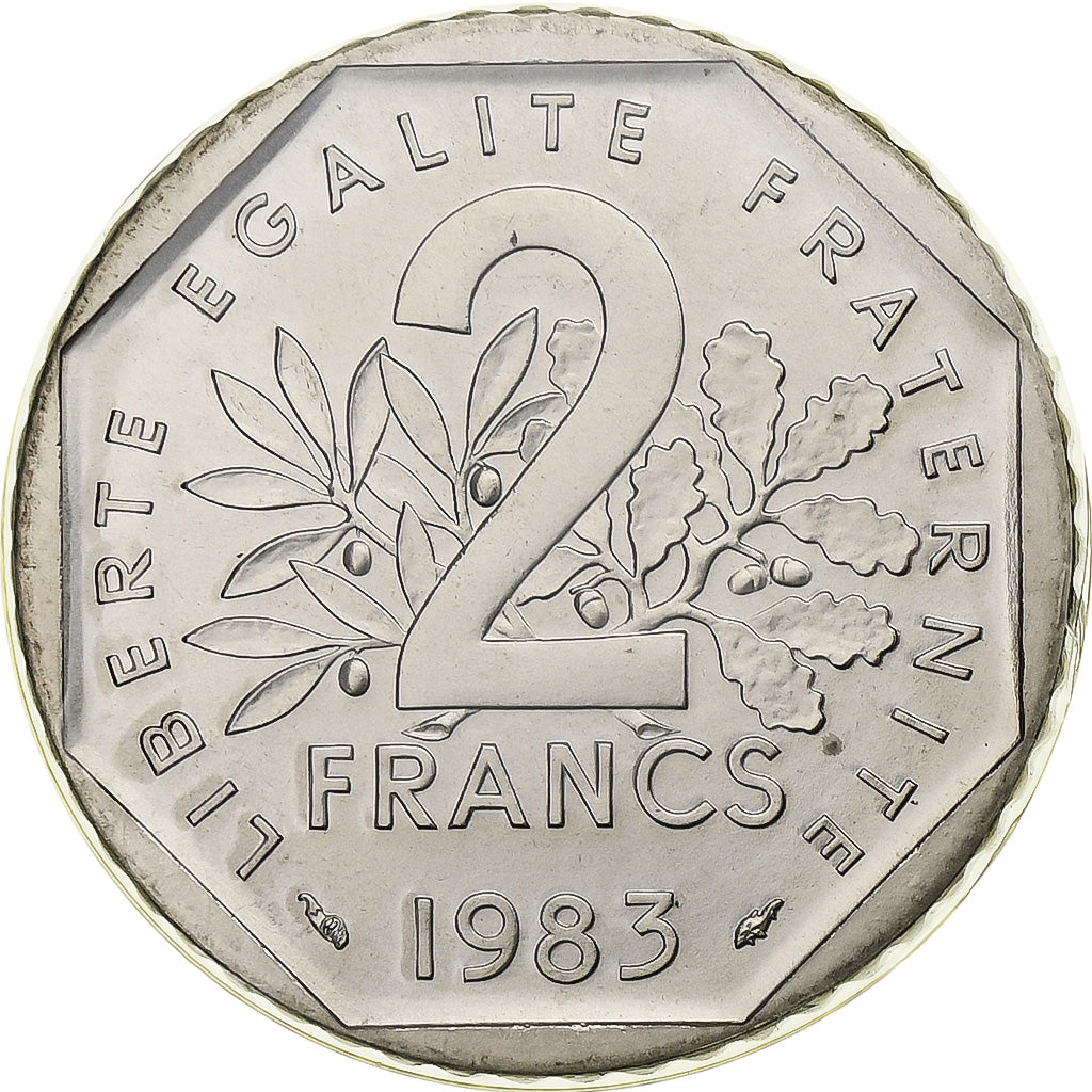 Moneta, Francia, Semeuse, 2 Francs, 1983, Paris, série FDC, FDC, Nichel