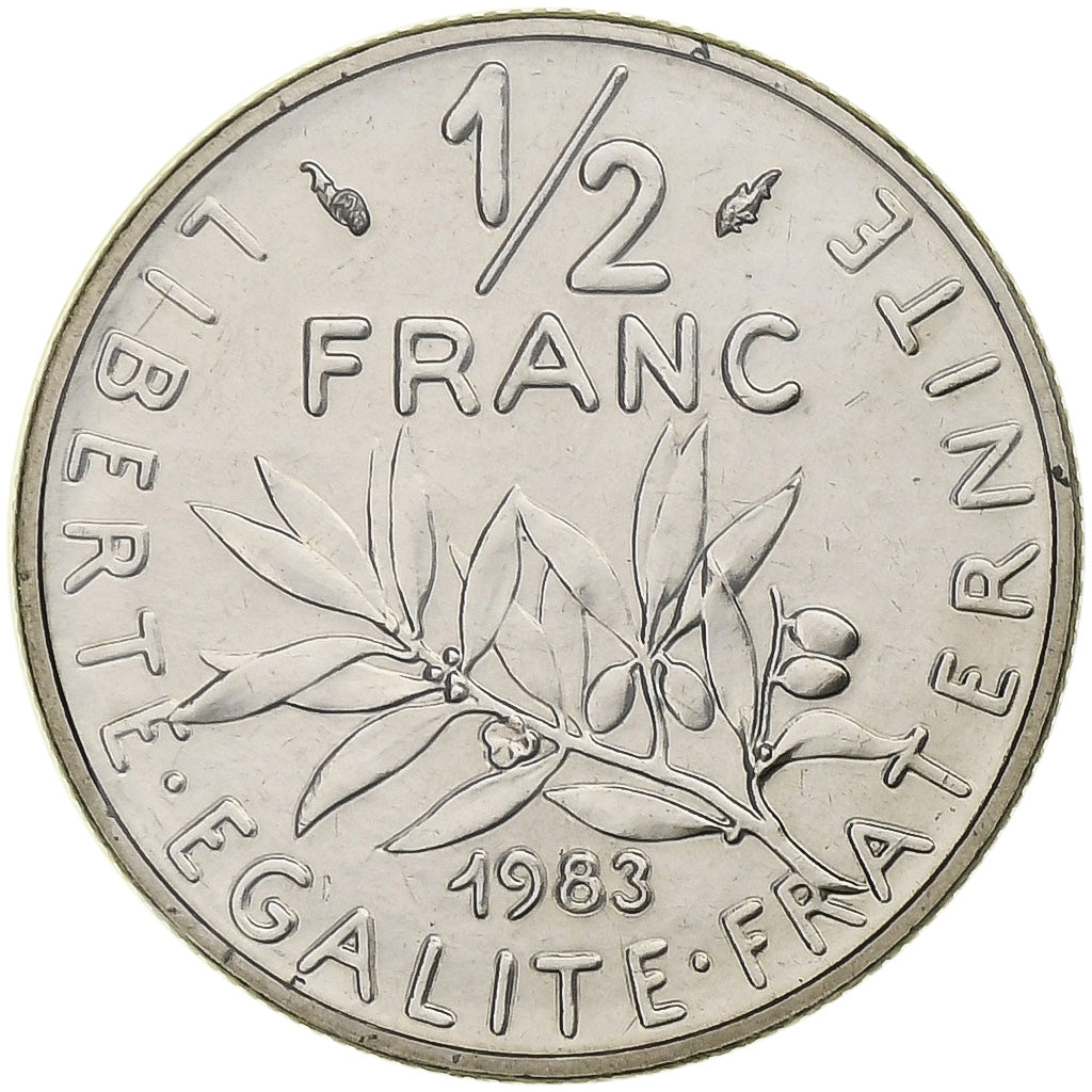 Münze, Frankreich, Semeuse, 1/2 Franc, 1983, Paris, série FDC, STGL, Nickel