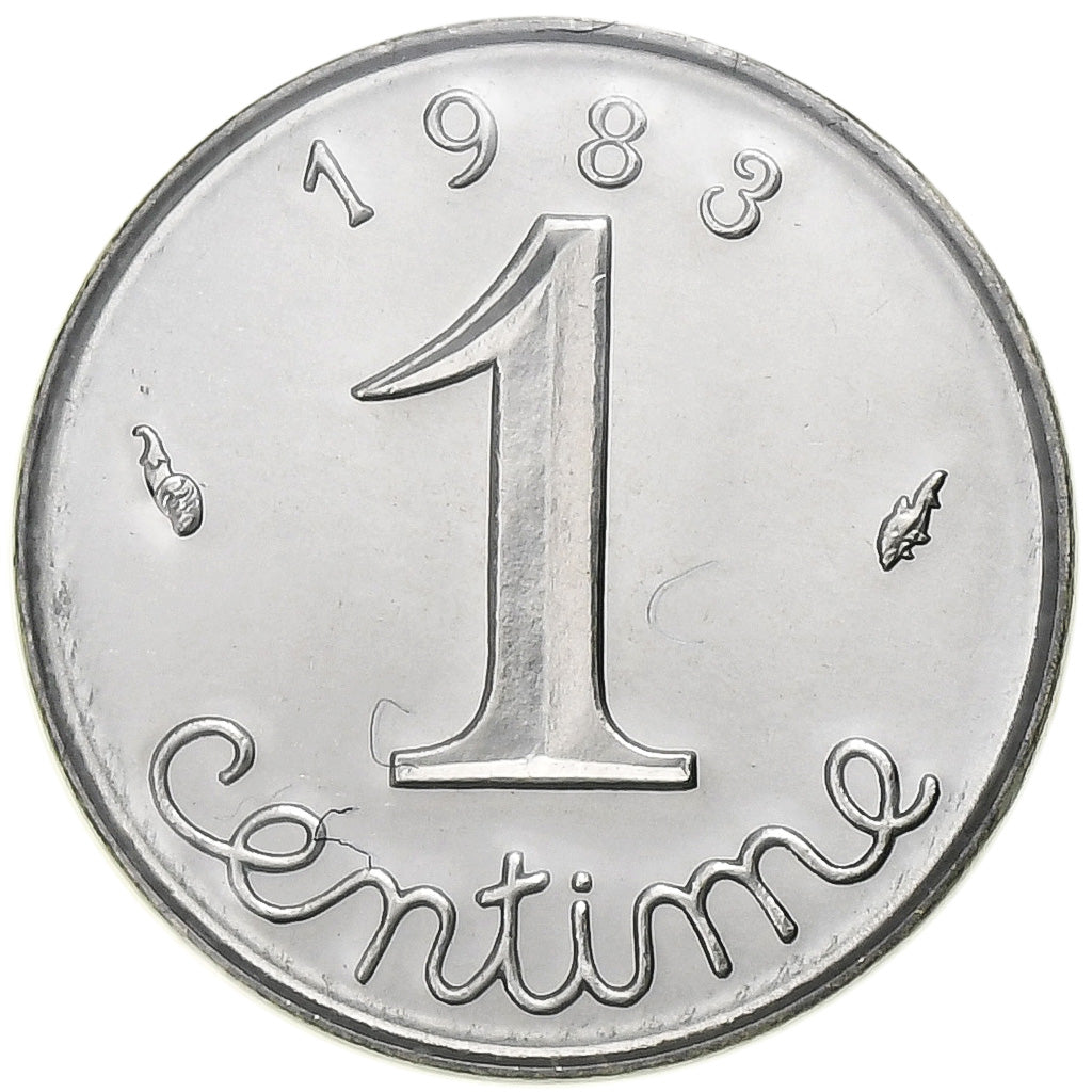 Coin, France, Épi, Centime, 1983, Paris, série FDC, MS(65-70), Stainless