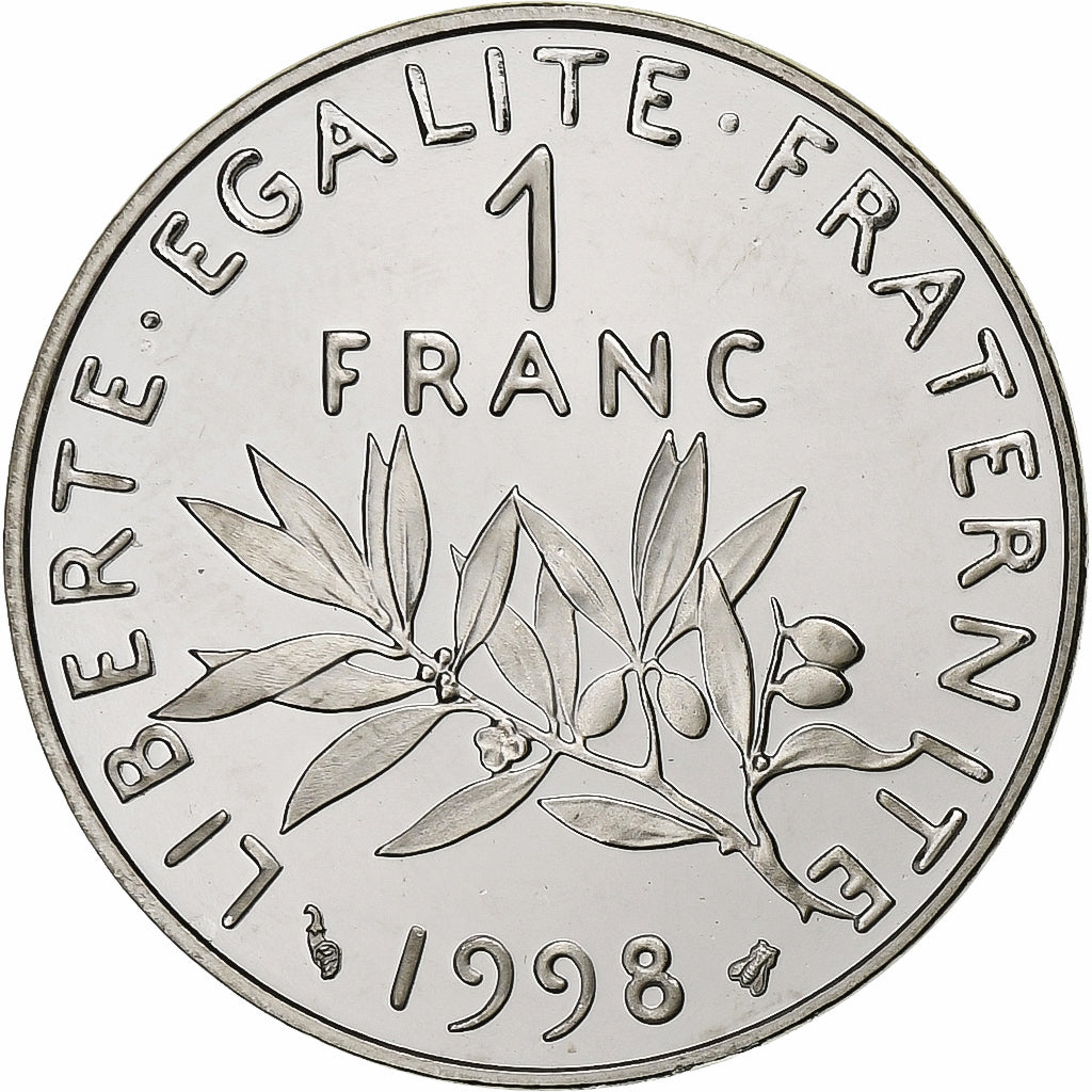 Moneda, Francia, Semeuse, Franc, 1998, Paris, Proof / BE, FDC, Níquel