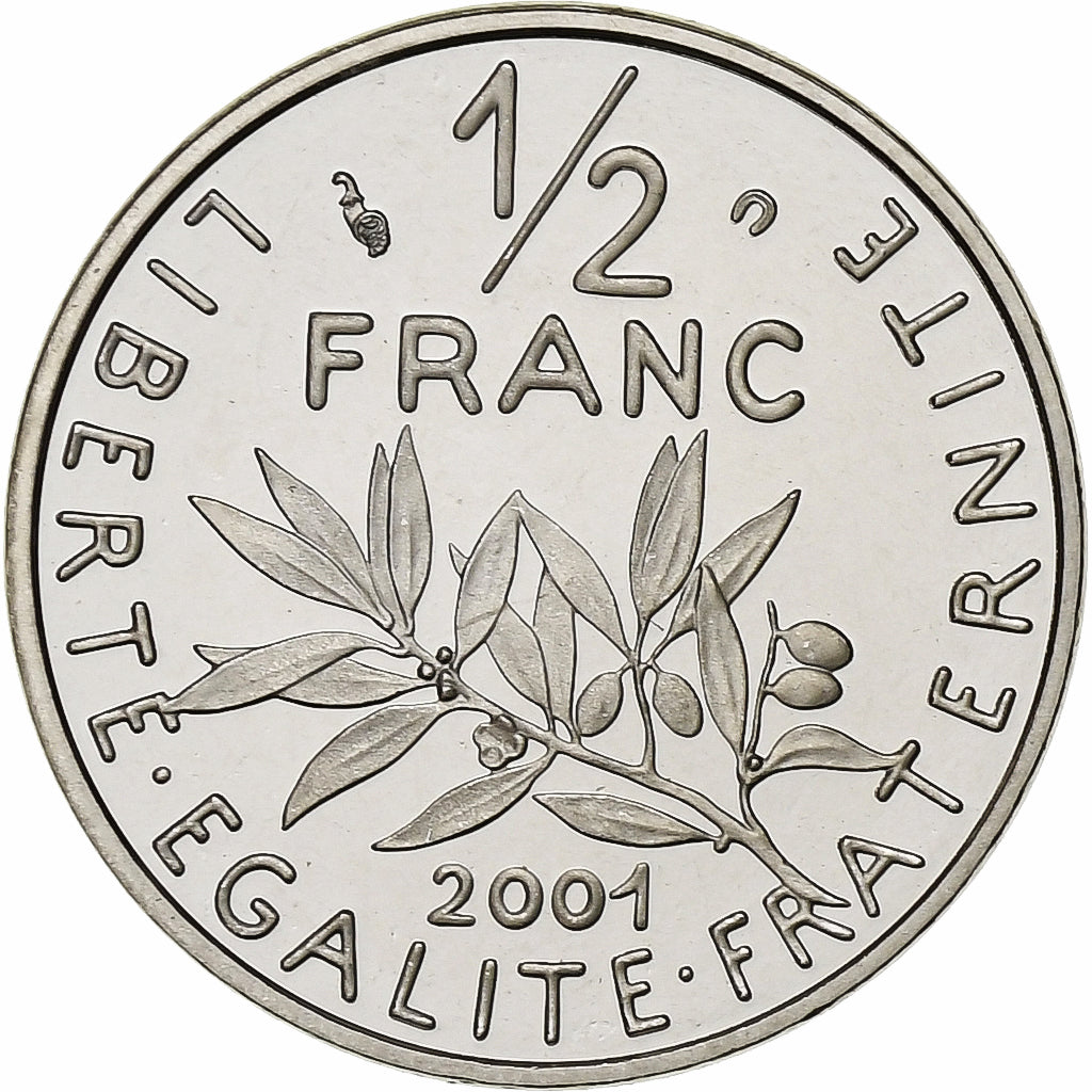 Coin, France, Semeuse, 1/2 Franc, 2001, Paris, BE, MS(65-70), Nickel, KM:931.2