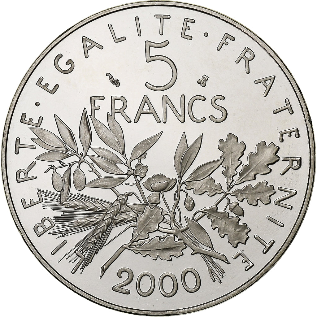 Coin, France, Semeuse, 5 Francs, 2000, Paris, Proof / BE, MS(65-70), Nickel Clad