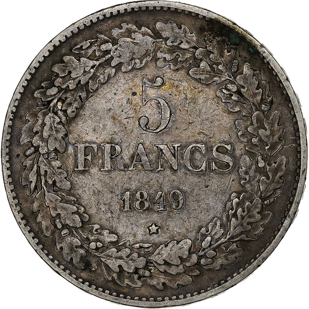 Coin, Belgium, Leopold I, 5 Francs, 5 Frank, 1849, VF(30-35), Silver, KM:3.2