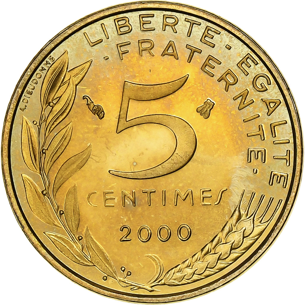 Moneta, Francia, Marianne, 5 Centimes, 2000, Paris, Proof / BE, FDC