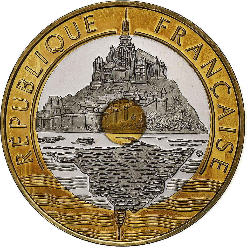Munten, Frankrijk, Mont Saint Michel, 20 Francs, 1998, Proof / BE, FDC