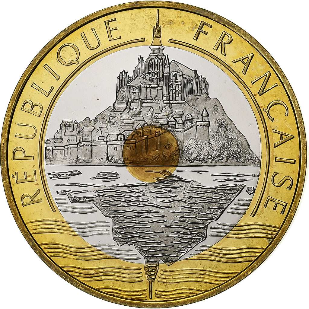 Moneta, Francia, Mont Saint Michel, 20 Francs, 1999, Paris, Proof / BE, FDC
