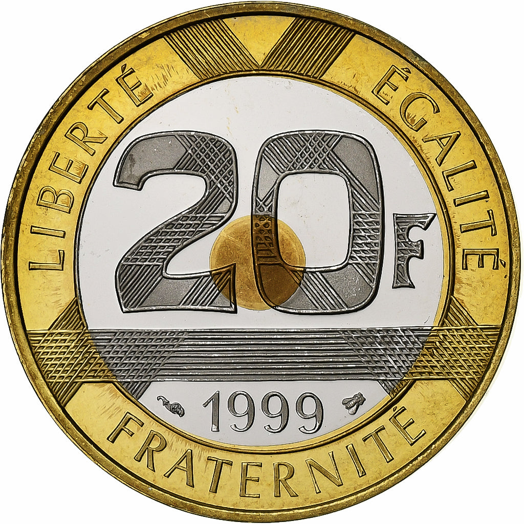 Moneta, Francia, Mont Saint Michel, 20 Francs, 1999, Paris, Proof / BE, FDC