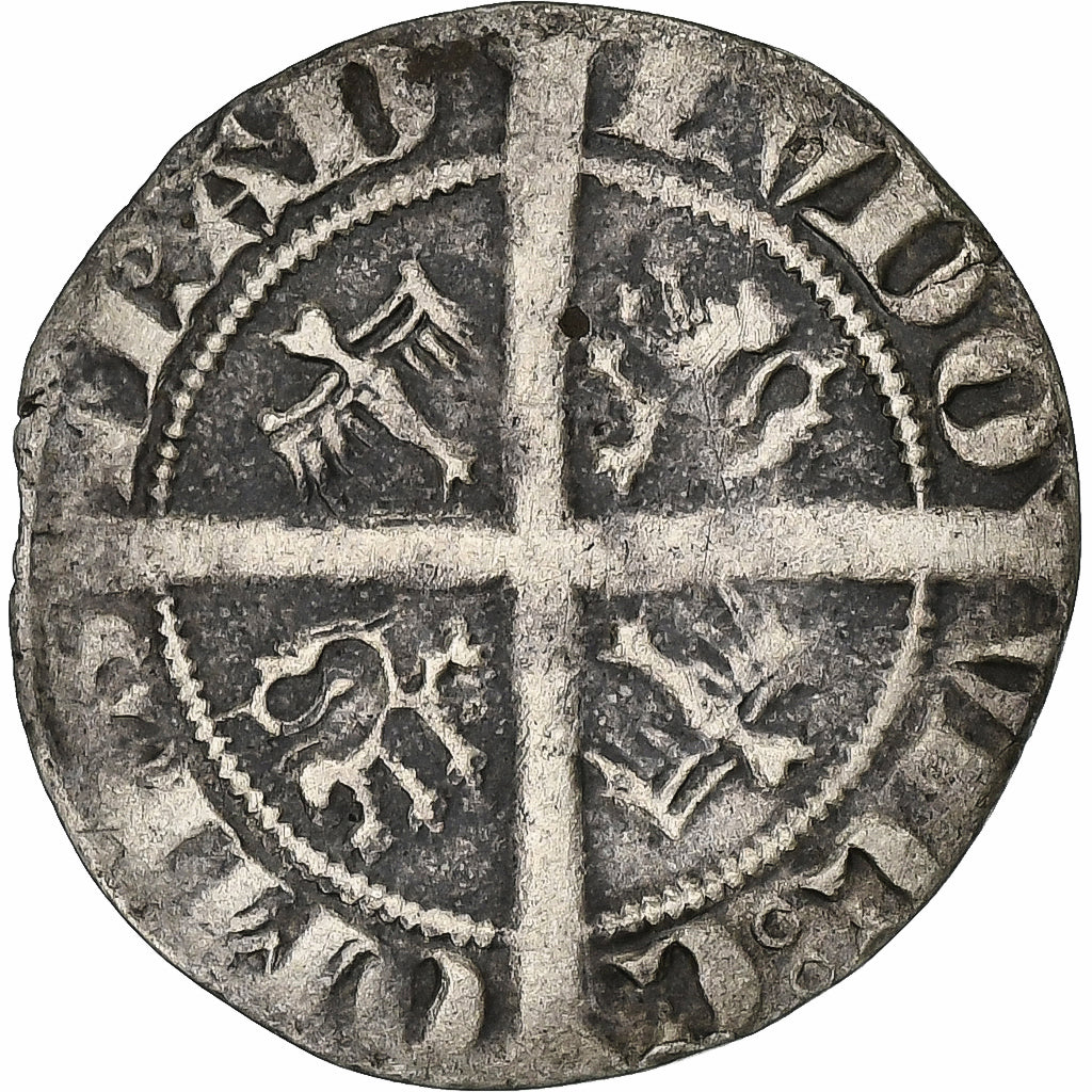 France, Flanders, Louis I de Crécy, 1/2 Gros, Gent, Silver, EF(40-45)