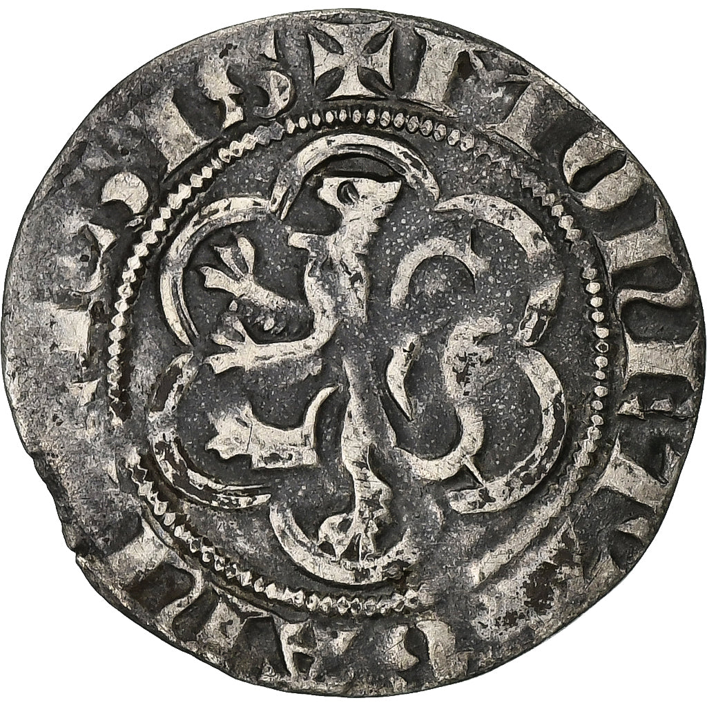 France, Flanders, Louis I de Crécy, 1/2 Gros, Gent, Silver, EF(40-45)