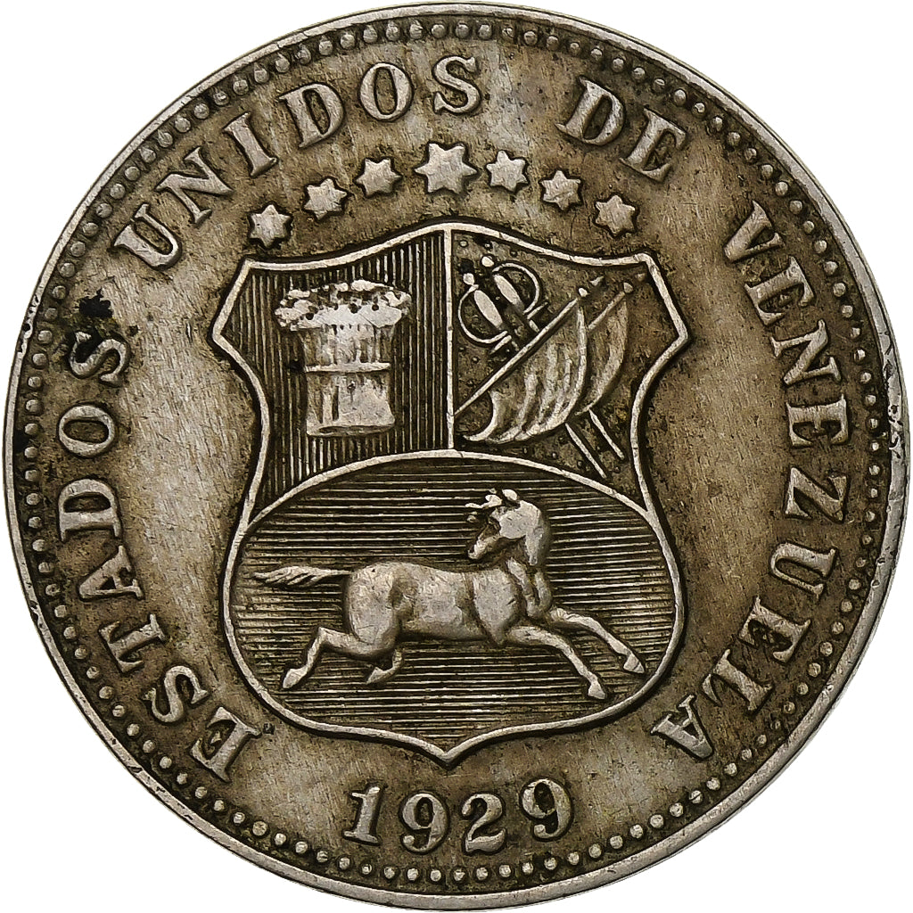 Venezuela, 12-1/2 Centimos, 1929, Copper-nickel, EF(40-45), KM:28