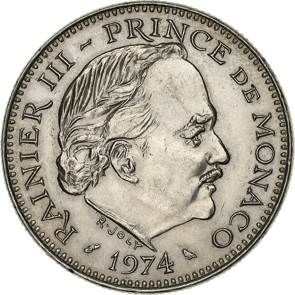 Moneda, Mónaco, Rainier III, 5 Francs, 1974, EBC, Cobre - níquel, KM:150