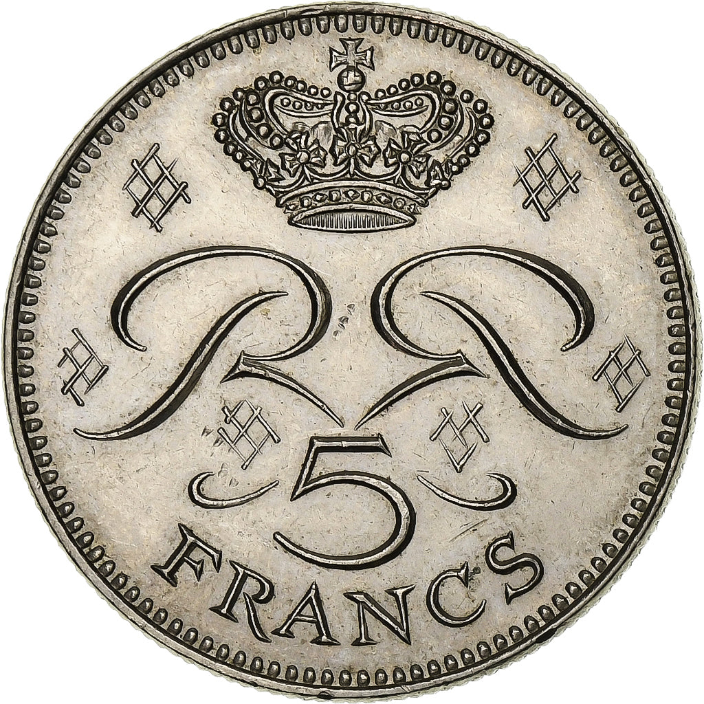 Moneda, Mónaco, Rainier III, 5 Francs, 1974, EBC, Cobre - níquel, KM:150