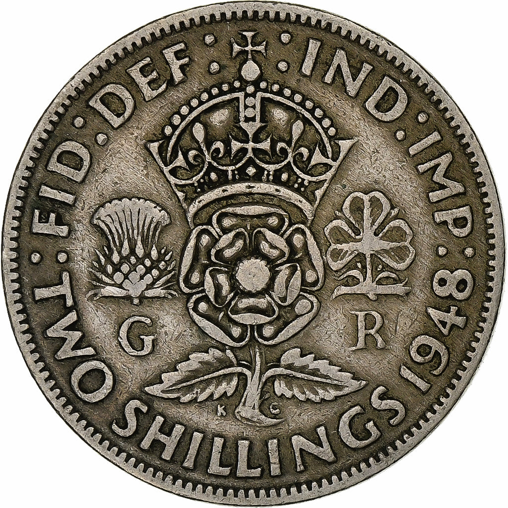 Great Britain, George VI, 2 Shillings, 1948, London, Copper-nickel, VF(30-35)