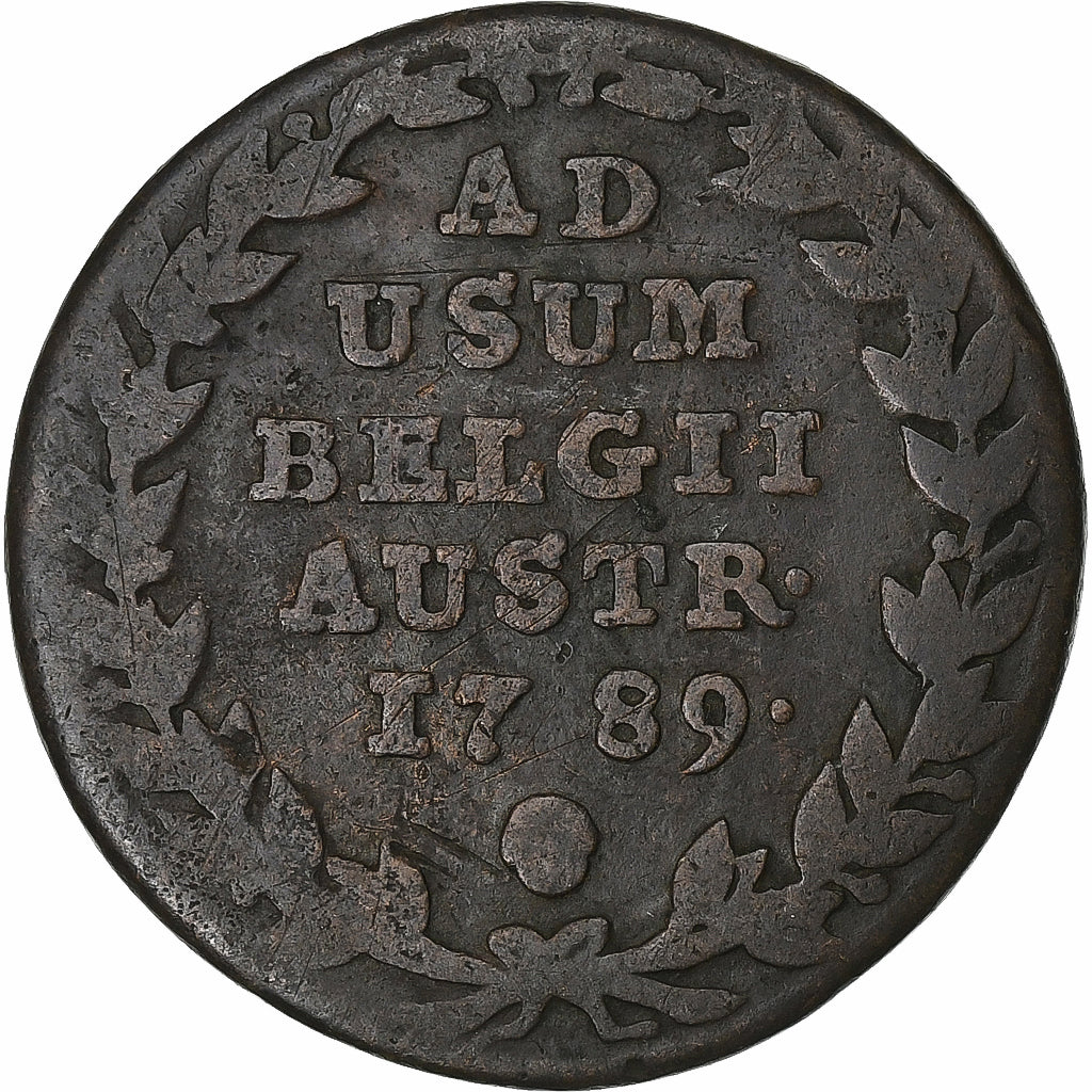 PAÍSES BAJOS AUSTRIACOS, Joseph II, Liard, Oord, 1789, Brussels, Cobre, BC