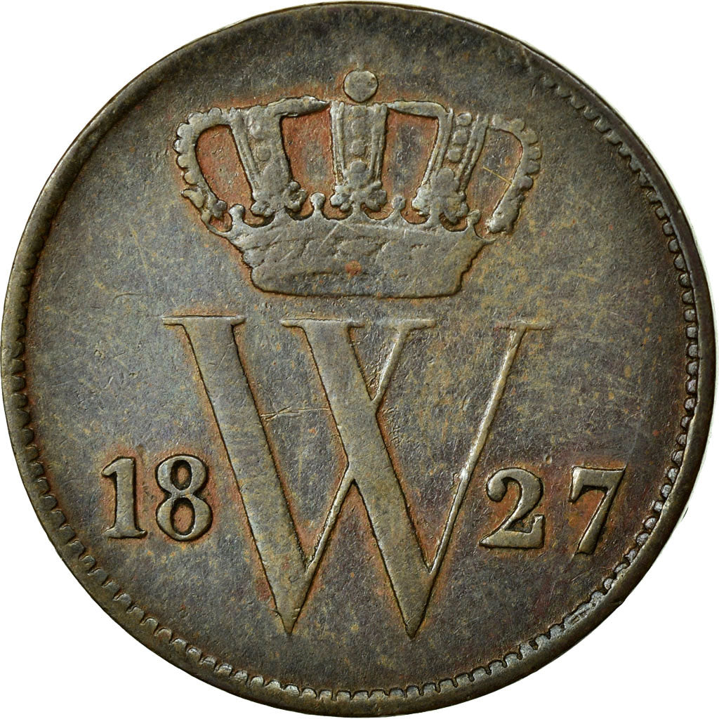Moneta, Holandia, William I, Cent, 1827, Brussels, EF(40-45), Miedź, KM:47