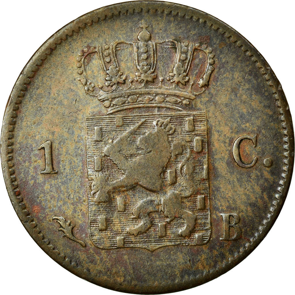Moneta, Holandia, William I, Cent, 1827, Brussels, EF(40-45), Miedź, KM:47
