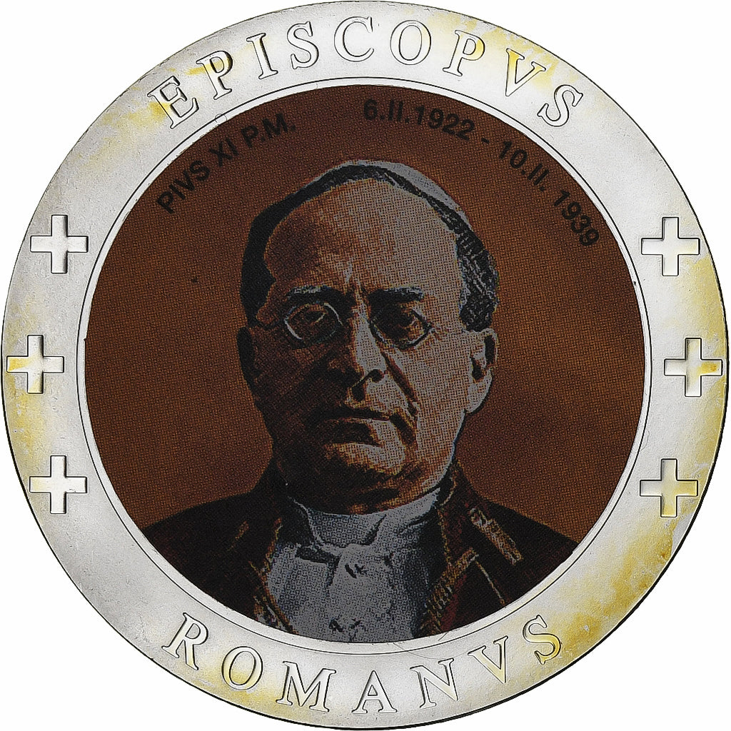 Vaticano, medalha, Le Pape Pie XI, Prata Cromada a Cobre, MS(65-70)