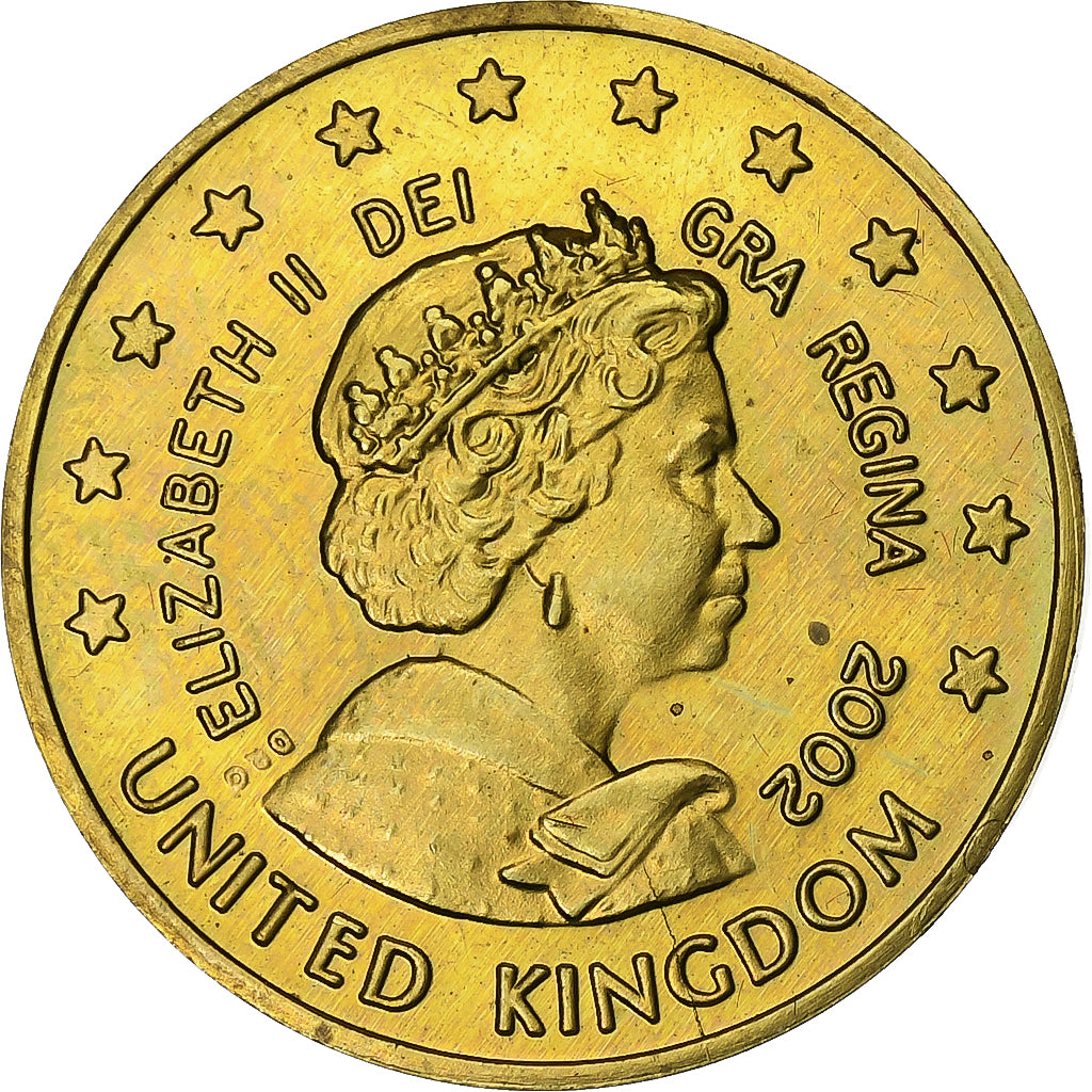 Regno Unito, Fantasy euro patterns, 50 Euro Cent, 2002, SPL, Ottone