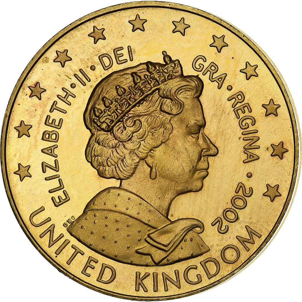 United Kingdom, Elizabeth II, 5 Euro, 2002, Copper-Nickel-Aluminum, MS(63)