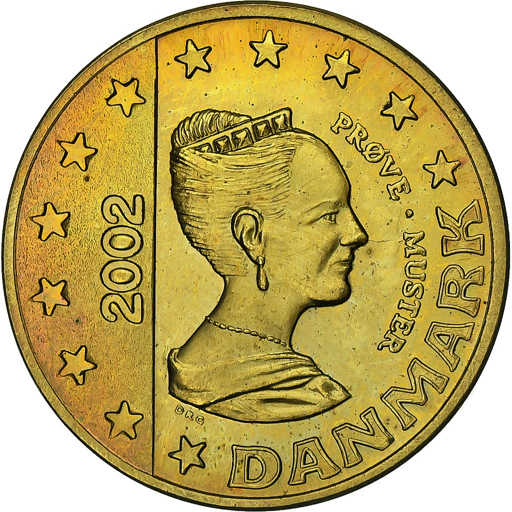 Dinamarca, 50 Euro Cent, Fantasy euro patterns, 2002, Latão, MS(65-70)