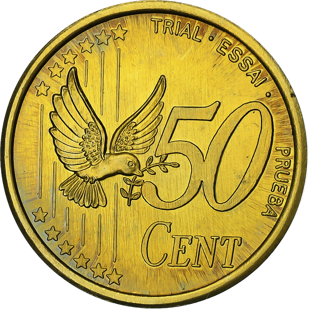 Dinamarca, 50 Euro Cent, Fantasy euro patterns, 2002, Latão, MS(65-70)