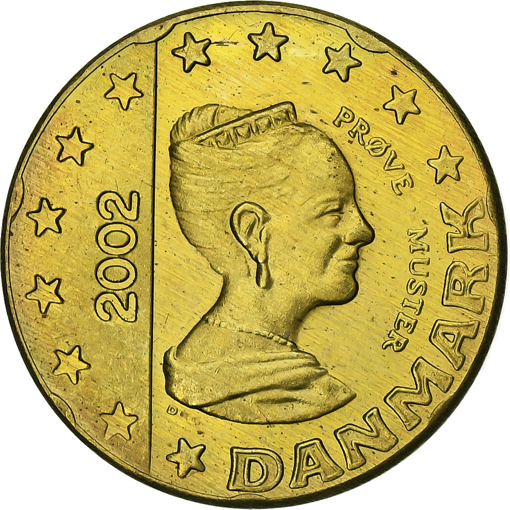 Danemark, 20 Euro Cent, Fantasy euro patterns, 2002, Laiton, FDC