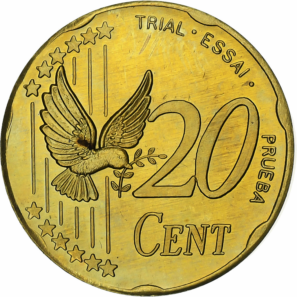 Danemark, 20 Euro Cent, Fantasy euro patterns, 2002, Laiton, FDC