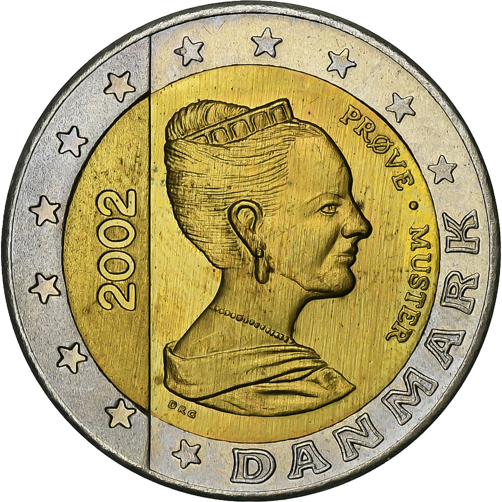 Denmark, Medal, Essai 2 euros, 2002, MS(63), Bi-Metallic
