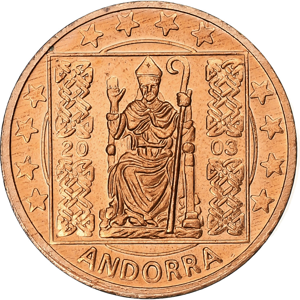 Andorra, Fantasy euro patterns, Euro Cent, 2003, FDC, Acciaio placcato rame