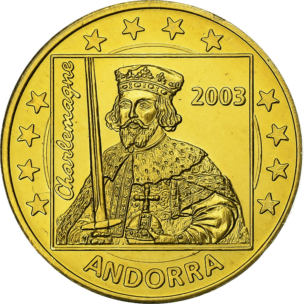 Andorra, Fantasy euro patterns, 50 Euro Cent, 2003, MS(65-70), Brass