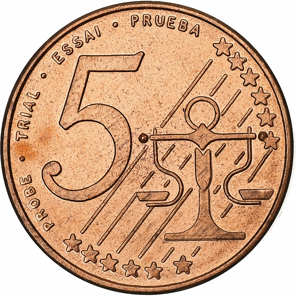 Andorra, Fantasy euro patterns, 5 Euro Cent, 2003, FDC, Copper Plated Steel