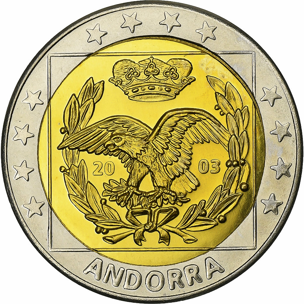 Andorra, Fantasy euro patterns, 2 Euro, 2003, MS(65-70), Bi-Metallic