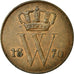 Moneta, Holandia, William III, Cent, 1870, AU(55-58), Miedź, KM:100