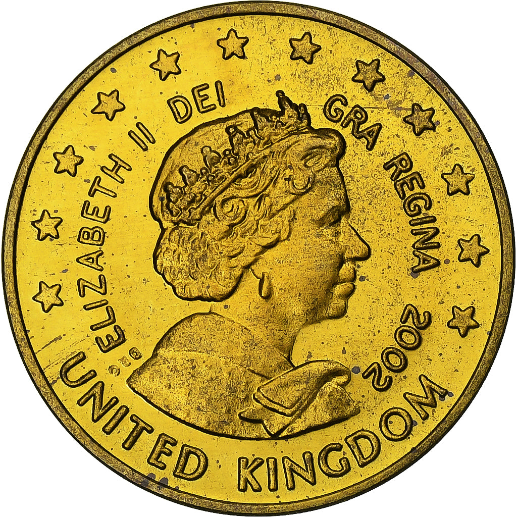 Reino Unido, 50 Euro Cent, Fantasy euro patterns, 2002, Latão, MS(60-62)