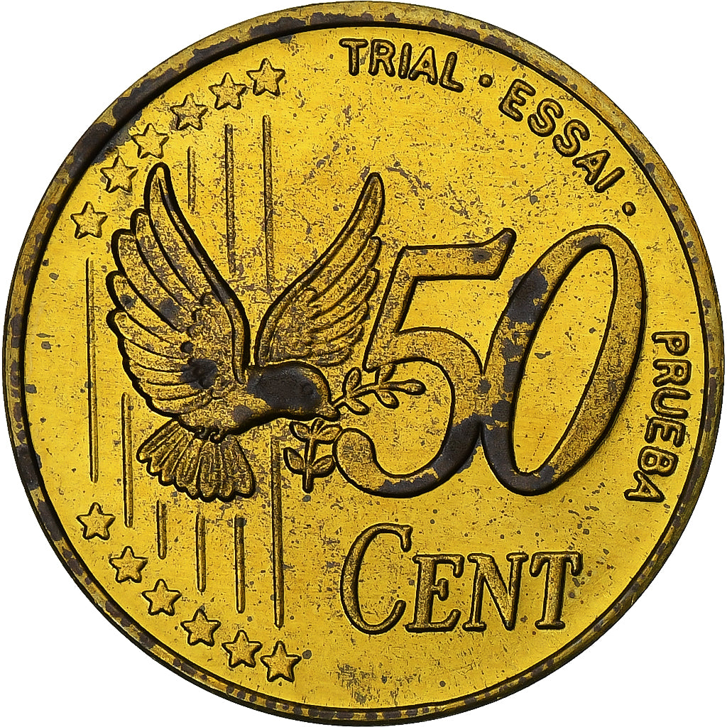 Reino Unido, 50 Euro Cent, Fantasy euro patterns, 2002, Latão, MS(60-62)