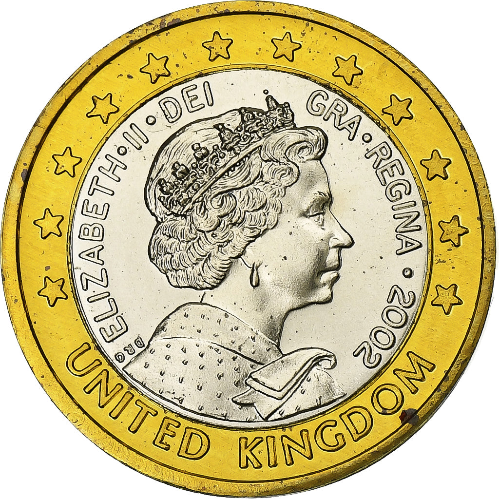 Reino Unido, Euro, Fantasy Euro, 2002, Bimetálico, MS(63)