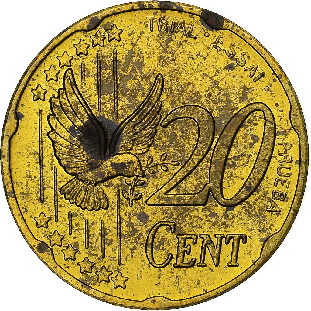 Royaume-Uni, 20 Euro Cent, Fantasy euro patterns, 2002, Laiton, SUP+