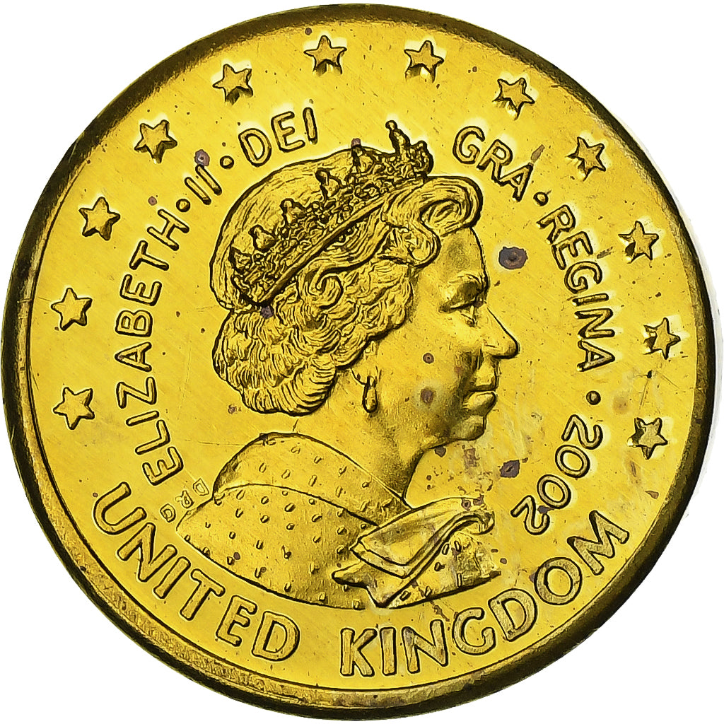 Reino Unido, 10 Euro Cent, Fantasy euro patterns, Proof, 2002, Latão, MS(60-62)