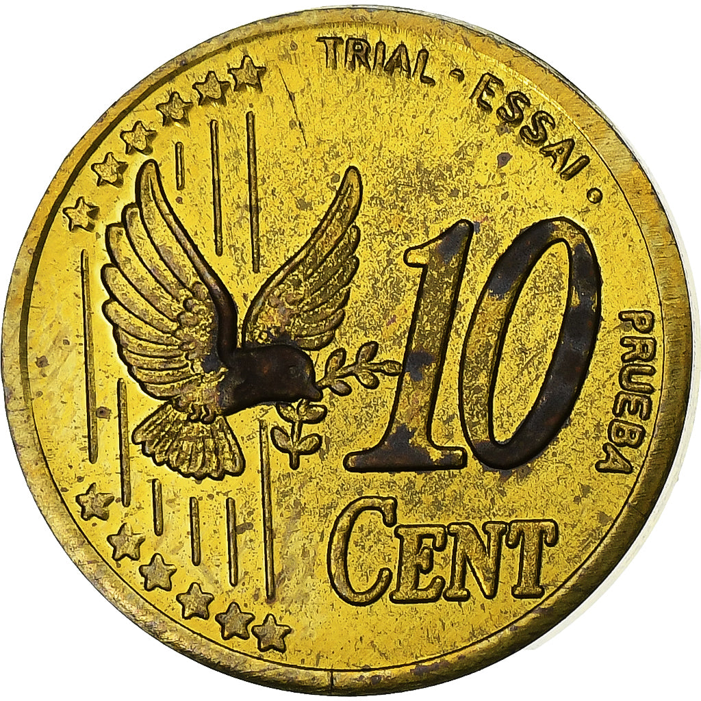 Reino Unido, 10 Euro Cent, Fantasy euro patterns, Proof, 2002, Latão, MS(60-62)