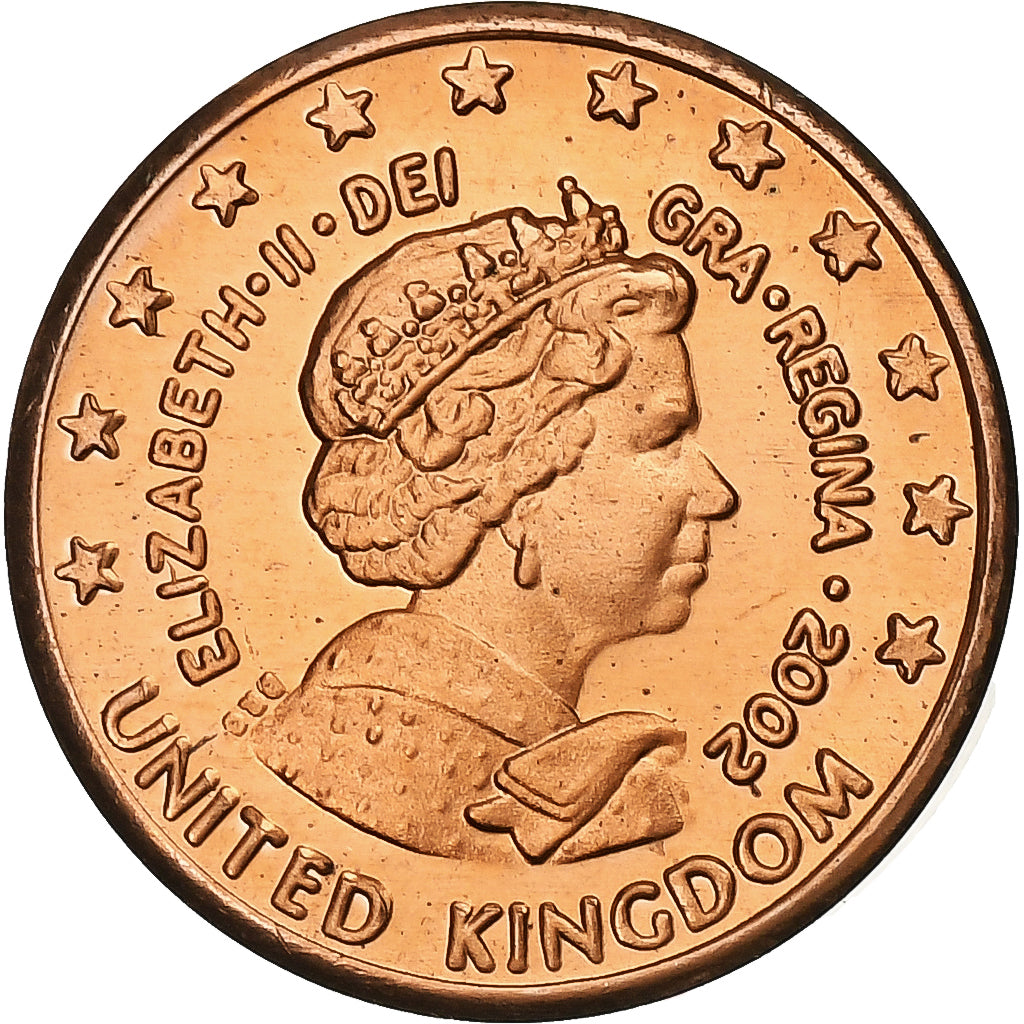 Royaume-Uni, Euro Cent, Fantasy euro patterns, 2002, Cuivre plaqué acier, SPL+