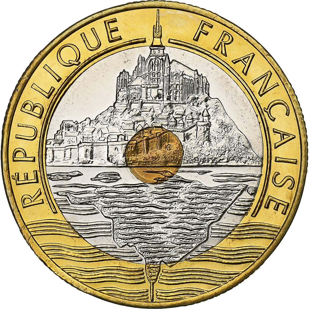 Moneta, Francia, Mont Saint Michel, 20 Francs, 1998, Paris, BU, FDC