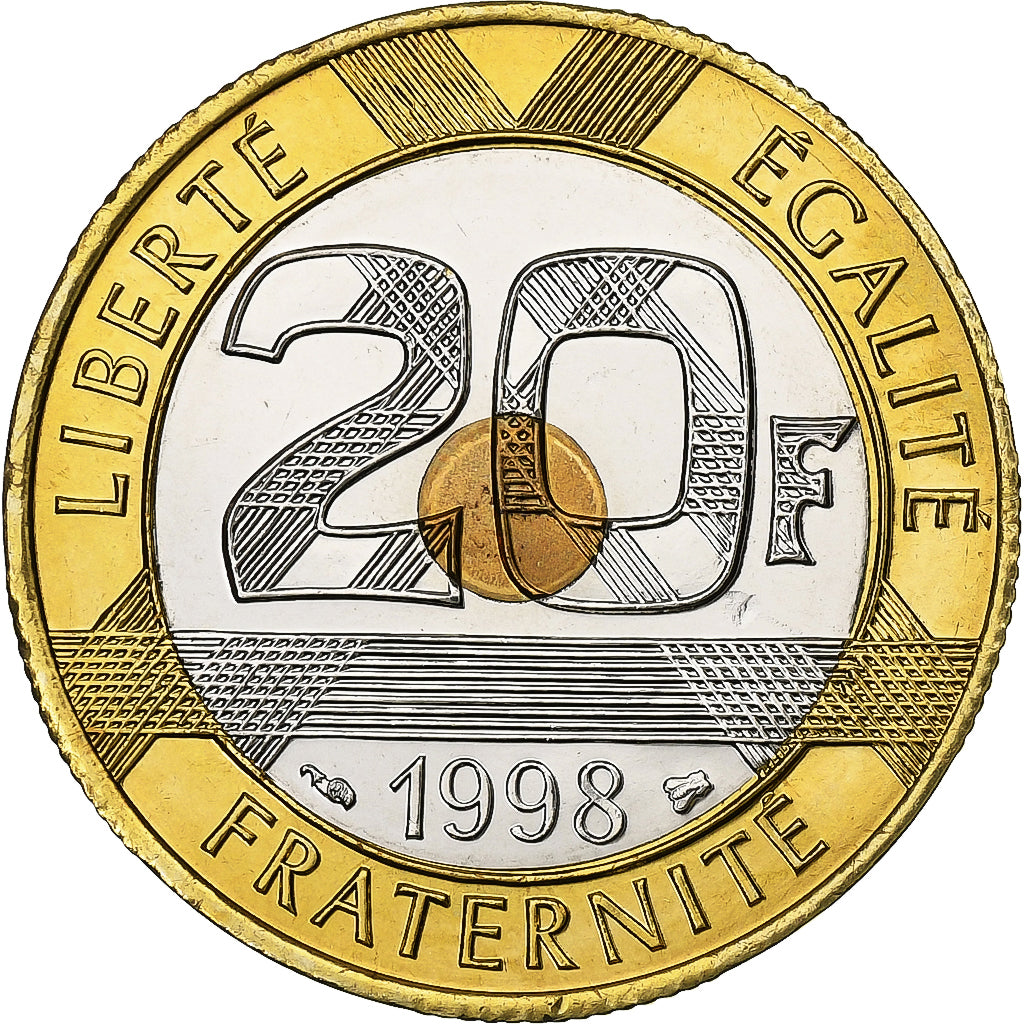 Moneta, Francia, Mont Saint Michel, 20 Francs, 1998, Paris, BU, FDC