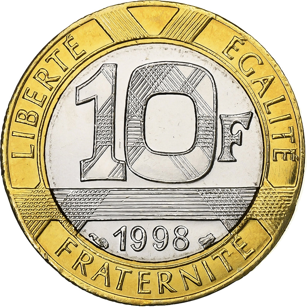 Moneta, Francja, Génie, 10 Francs, 1998, Paris, BU, MS(65-70), Aluminium-Brąz