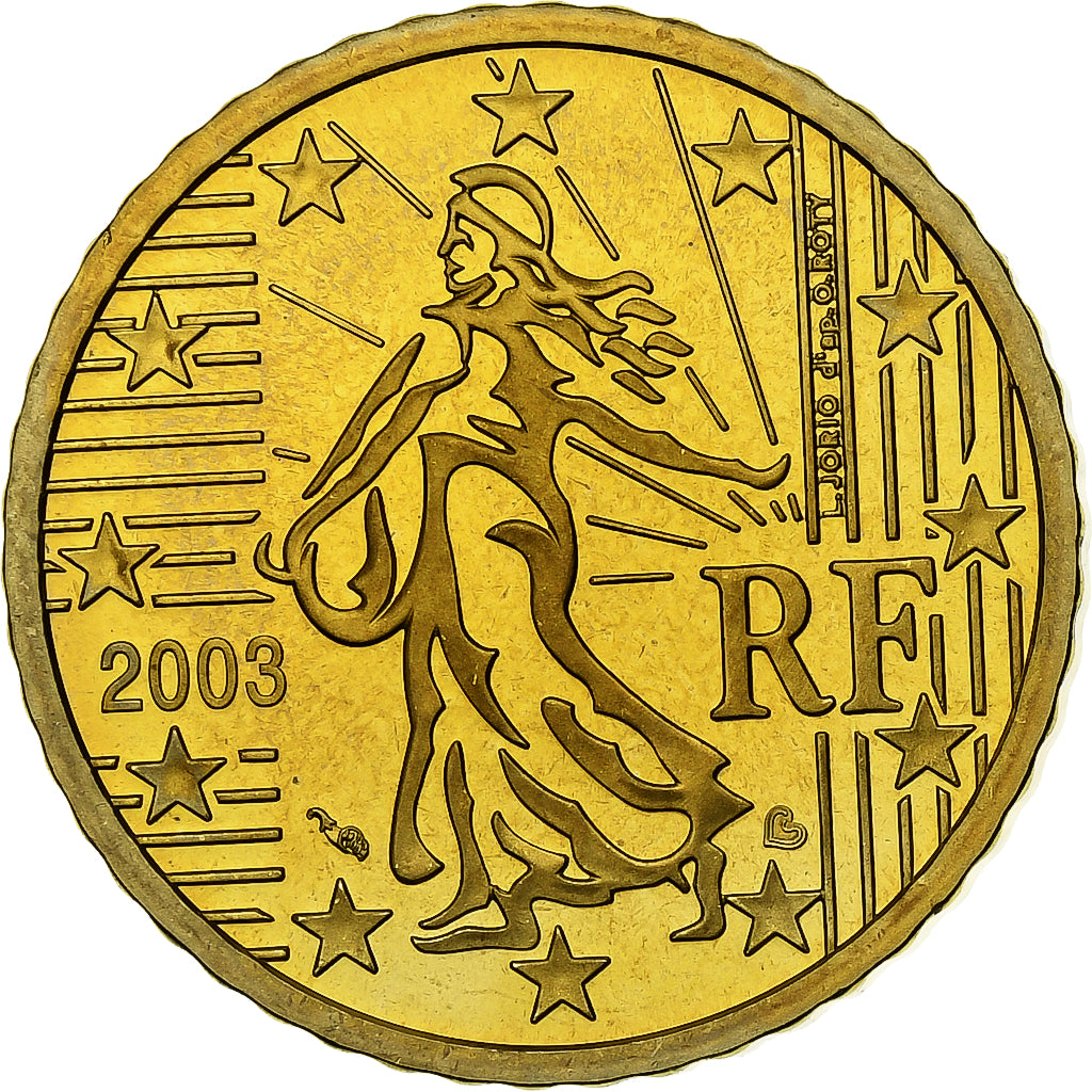 France, 50 Euro Cent, 2003, BE, MS(65-70), Brass, KM:1287